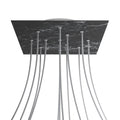 Lampenbaldachin XXL Rose-One quadratisch, 400 mm mit 12 Bohrungen und 4 seitlichen Bohrungen – Marmor Marquina