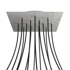 Lampenbaldachin XXL Rose-One quadratisch, 400 mm mit 14 Löchern und 4 seitlichen Löchern - Beton