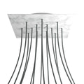 Lampenbaldachin XXL Rose-One quadratisch, 400 mm mit 14 Löchern und 4 seitlichen Löchern - Carrara-Marmor