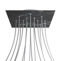 XXL Baldachin Rose-One quadratisch, 400 mm mit 14 Öffnungen und 4 seitlichen Öffnungen – Marquina Marmor