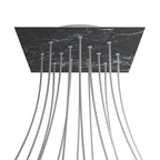 XXL Baldachin Rose-One quadratisch, 400 mm mit 14 Öffnungen und 4 seitlichen Öffnungen – Marquina Marmor