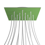 XXL-Deckenbaldachin Rose-One quadratisch, 400 mm mit 14 Bohrungen und 4 seitlichen Bohrungen – Wiesengrün