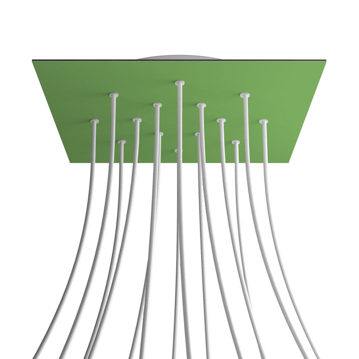 XXL-Deckenbaldachin Rose-One quadratisch, 400 mm mit 14 Bohrungen und 4 seitlichen Bohrungen – Wiesengrün