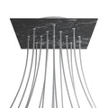 Lampenbaldachin XXL Rose-One quadratisch, 400 mm mit 15 Löchern und 4 seitlichen Löchern – Marmor Marquina