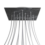Lampenbaldachin XXL Rose-One quadratisch, 400 mm mit 15 Löchern und 4 seitlichen Löchern – Marmor Marquina