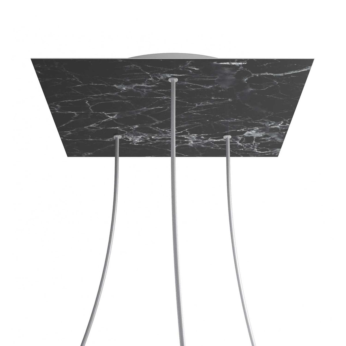 Rosone XXL Rose-One quadratisch, 400 mm mit 3 Löchern und 4 seitlichen Löchern – Marmor Marquina