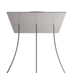 Rosone XXL Rose-One quadratisch, 400 mm mit 3 Löchern in Linie und 4 seitlichen Löchern – Dibond Satin-Stahl