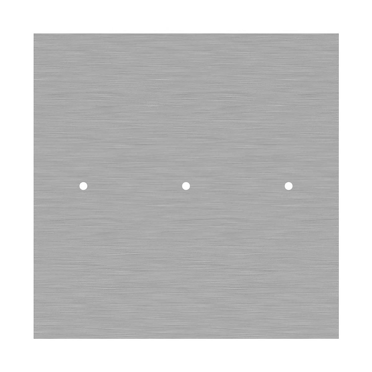 Rosone XXL Rose-One quadratisch, 400 mm mit 3 Löchern in Linie und 4 seitlichen Löchern – Dibond Satin-Stahl – Ansicht 3