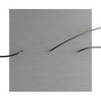 Rosone XXL Rose-One quadratisch, 400 mm mit 3 Löchern in Linie und 4 seitlichen Löchern – Dibond Satin-Stahl – Ansicht 2