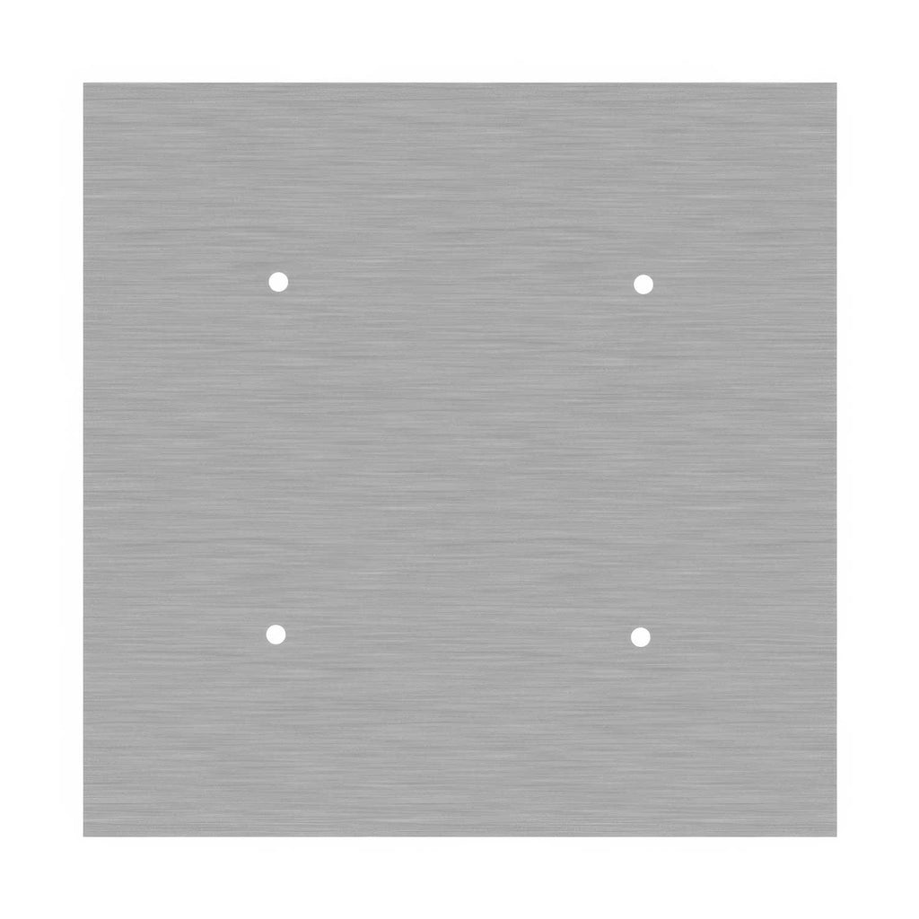 Rose-One XXL quadratischer Baldachin, 400 mm mit 4 Löchern und 4 seitlichen Löchern – Satiniertem Stahl-Dibond – Ansicht 3