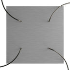 Rose-One XXL quadratischer Baldachin, 400 mm mit 4 Löchern und 4 seitlichen Löchern – Satiniertem Stahl-Dibond – Ansicht 2