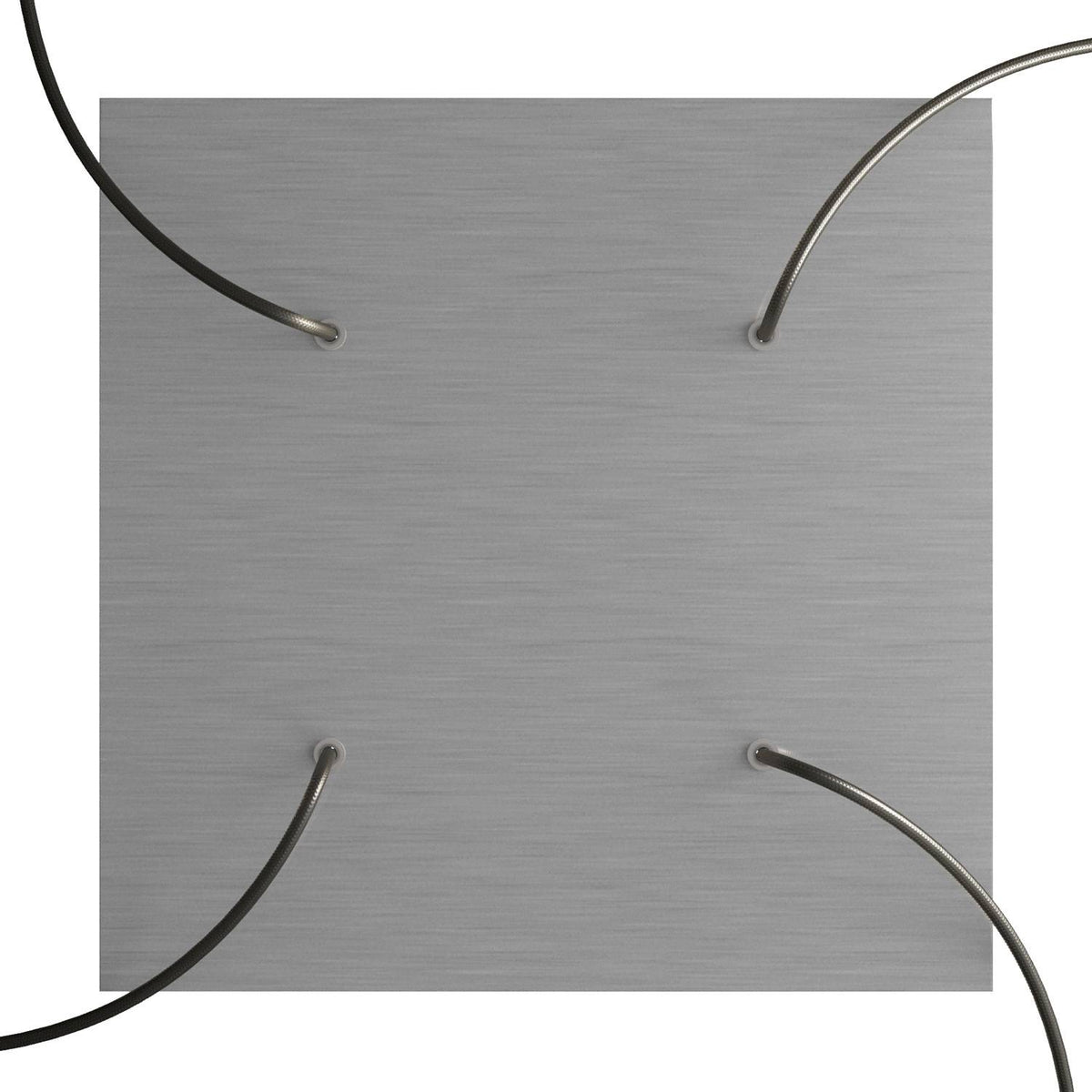 Rose-One XXL quadratischer Baldachin, 400 mm mit 4 Löchern und 4 seitlichen Löchern – Satiniertem Stahl-Dibond – Ansicht 2