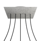 Rosette XXL Rose-One quadratisch, 400 mm mit 5 Löchern in Reihe und 4 seitlichen Löchern – Beton