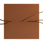 Rosone XXL Rose-One quadratisch, 400 mm mit 5 Löchern in Linie und 4 seitlichen Löchern - Dibond Satin-Kupfer – Ansicht 2