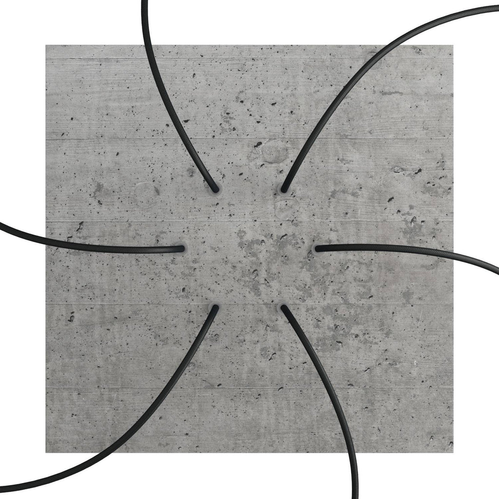 Baldachin XXL Rose-One quadratisch, 400 mm mit 6 Löchern und 4 seitlichen Löchern – Beton – Ansicht 2