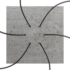 Baldachin XXL Rose-One quadratisch, 400 mm mit 6 Löchern und 4 seitlichen Löchern – Beton – Ansicht 2