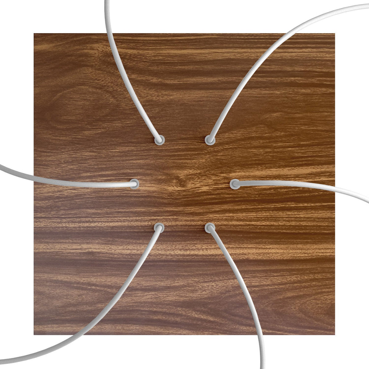 Rosone XXL Rose-One quadratisch, 400 mm mit 6 Löchern und 4 Seitenbohrungen – Holz – Ansicht 2