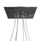 Rosone XXL Rose-One quadratisch, 400 mm mit 6 Löchern und 4 seitlichen Löchern – Marmor Marquina