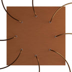 XXL-Rosette Rose-One quadratisch, 400 mm mit 8 Löchern und 4 seitlichen Löchern – Dibond Satin-Kupfer – Ansicht 2