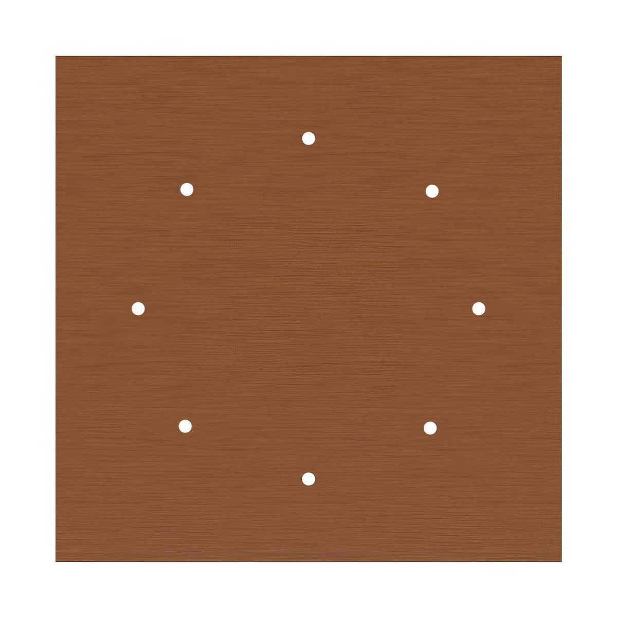 XXL-Rosette Rose-One quadratisch, 400 mm mit 8 Löchern und 4 seitlichen Löchern – Dibond Satin-Kupfer – Ansicht 3
