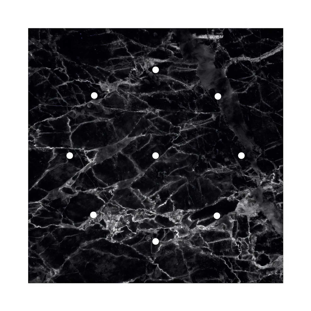 Rose-One XXL Baldachin quadratisch, 400 mm mit 9 Öffnungen und 4 seitlichen Öffnungen – Marquina Marmor – Ansicht 3