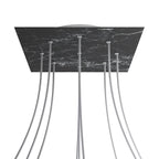 Rose-One XXL Baldachin quadratisch, 400 mm mit 9 Öffnungen und 4 seitlichen Öffnungen – Marquina Marmor