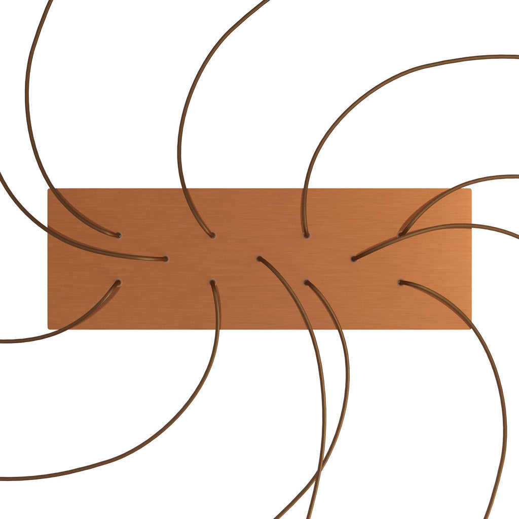 Rose-One XXL Baldachin rechteckig mit 11 und 6 seitlichen Löchern, Maße 675 x 225 mm - Dibond Satin Kupfer – Ansicht 2