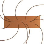 Rose-One XXL Baldachin rechteckig mit 11 und 6 seitlichen Löchern, Maße 675 x 225 mm - Dibond Satin Kupfer – Ansicht 2