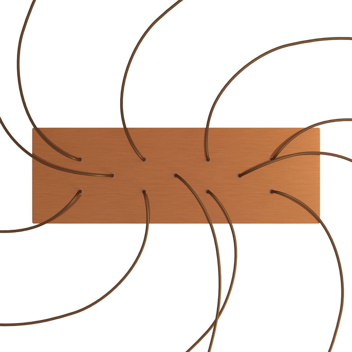 Rose-One XXL Baldachin rechteckig mit 11 und 6 seitlichen Löchern, Maße 675 x 225 mm - Dibond Satin Kupfer – Ansicht 2