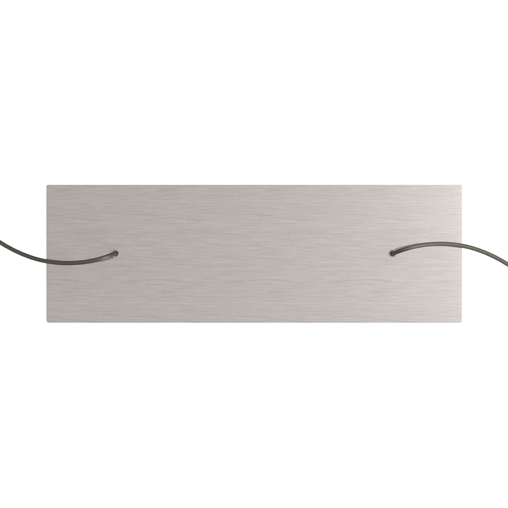 Rosone XXL Rose-One rechteckig mit 2 Löchern und 6 seitlichen Löchern, Maße 675 x 225 mm – Dibond Edelstahl satiniert – Ansicht 2