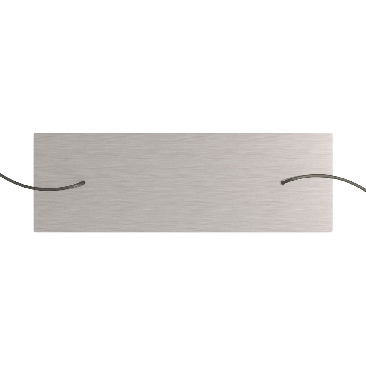 Rosone XXL Rose-One rechteckig mit 2 Löchern und 6 seitlichen Löchern, Maße 675 x 225 mm – Dibond Edelstahl satiniert – Ansicht 2