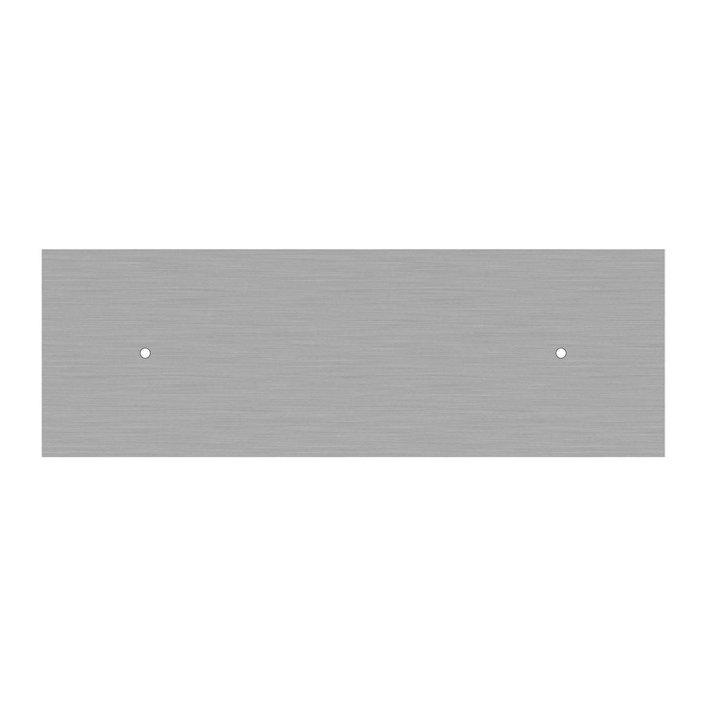 Rosone XXL Rose-One rechteckig mit 2 Löchern und 6 seitlichen Löchern, Maße 675 x 225 mm – Dibond Edelstahl satiniert – Ansicht 3
