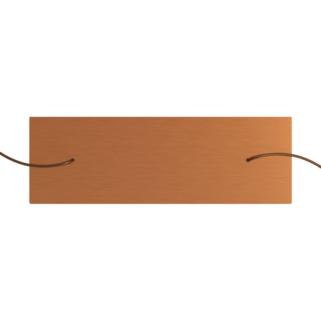 Rose-One XXL Rechteckiger Baldachin mit 2 Bohrungen und 6 seitlichen Bohrungen, Maße 675 x 225 mm – Dibond Satin-Kupfer – Ansicht 2