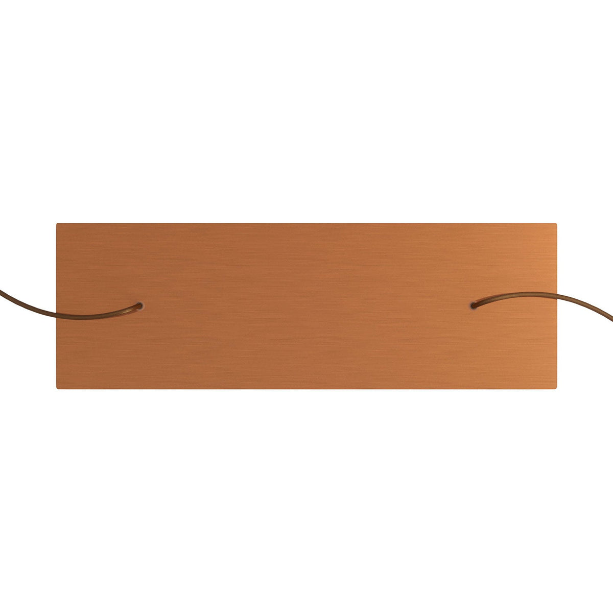Rose-One XXL Rechteckiger Baldachin mit 2 Bohrungen und 6 seitlichen Bohrungen, Maße 675 x 225 mm – Dibond Satin-Kupfer – Ansicht 2