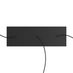 XXL-Baldachin Rose-One rechteckig mit 3 Durchgangslöchern und 6 seitlichen Bohrungen. Maße: 675 x 225 mm – Dibond Schwarz matt – Ansicht 2