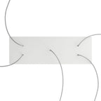 Rosone XXL Rose-One rechteckig mit 5 Löchern und 6 Seitenlöchern, Maße 675 x 225 mm – Dibond mattweiß – Ansicht 2