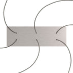 XXL-Baldachin Rose-One rechteckig mit 6 Löchern und 6 seitlichen Löchern, Maße 675 x 225 mm - Dibond Satin-Edelstahl – Ansicht 2