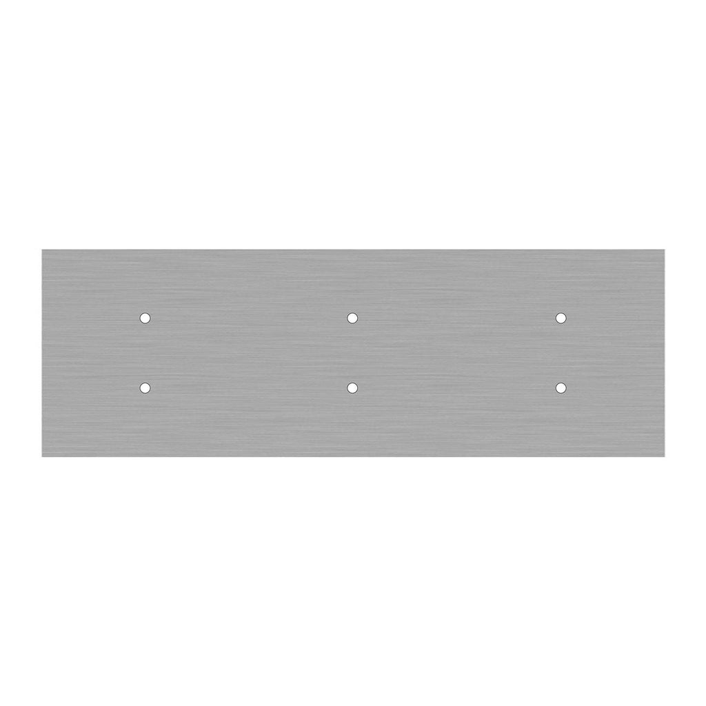 XXL-Baldachin Rose-One rechteckig mit 6 Löchern und 6 seitlichen Löchern, Maße 675 x 225 mm - Dibond Satin-Edelstahl – Ansicht 3