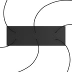 Rose-One XXL Baldachin rechteckig mit 6 Öffnungen und 6 seitlichen Öffnungen, Maße 675 x 225 mm – Dibond Matt Schwarz – Ansicht 2