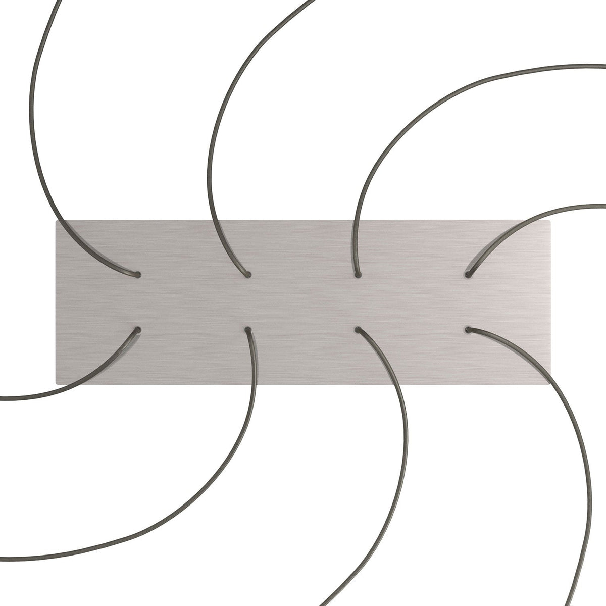 XXL Rosette Rose-One rechteckig mit 8 Löchern und 6 seitlichen Löchern, Größe 675 x 225 mm – Dibond satiniertes Stahl – Ansicht 2