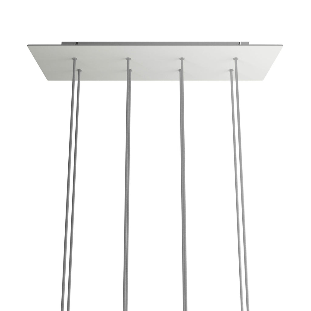 XXL-Baldachin Rose-One rechteckig mit 8 Löchern und 6 seitlichen Löchern, Maß 675 x 225 mm – Dibond Mattweiß