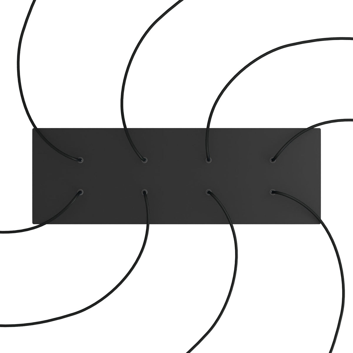 Rechteckiger XXL-Baldachin Rose-One mit 8 Löchern und 6 Seitenlöchern, Maße 675 x 225 mm – Dibond Schwarz matt – Ansicht 2