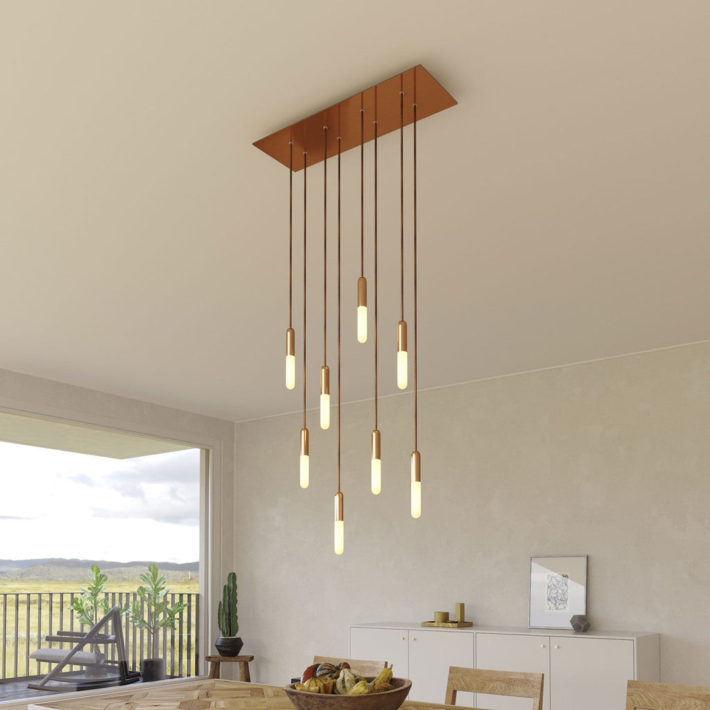 Baldachin XXL Rose-One rechteckig mit 8 Löchern und 6 seitlichen Löchern, Maße 675 x 225 mm – Dibond Satin-Kupfer – Ansicht 4