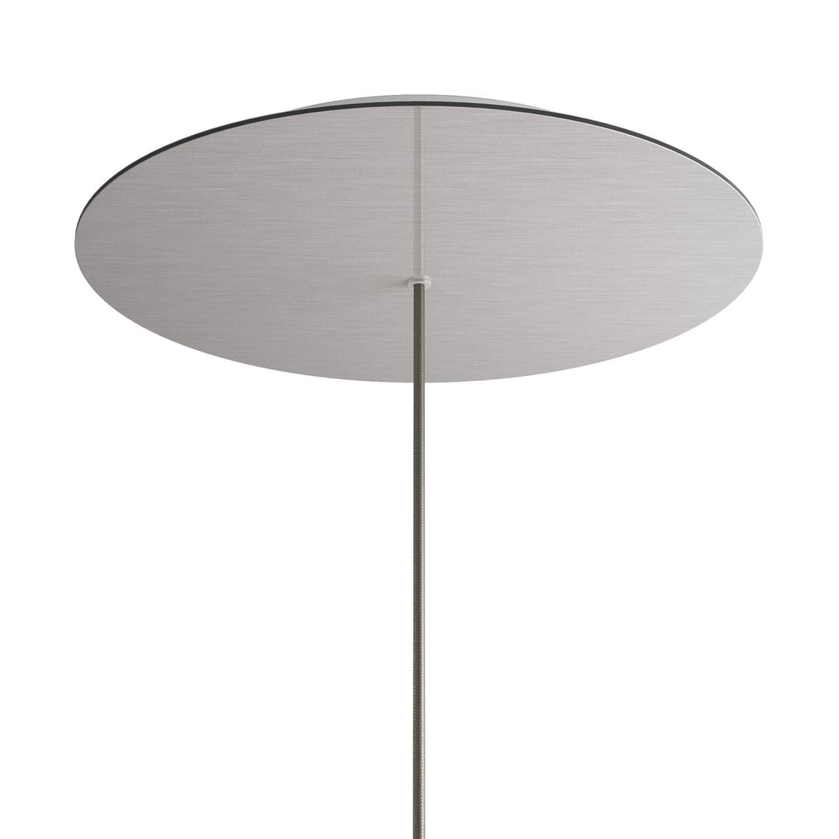Lampenbaldachin XXL Rose-One rund, Durchmesser 400 mm mit 1 Loch und 4 seitlichen Löchern - Dibond satiniertem Stahl