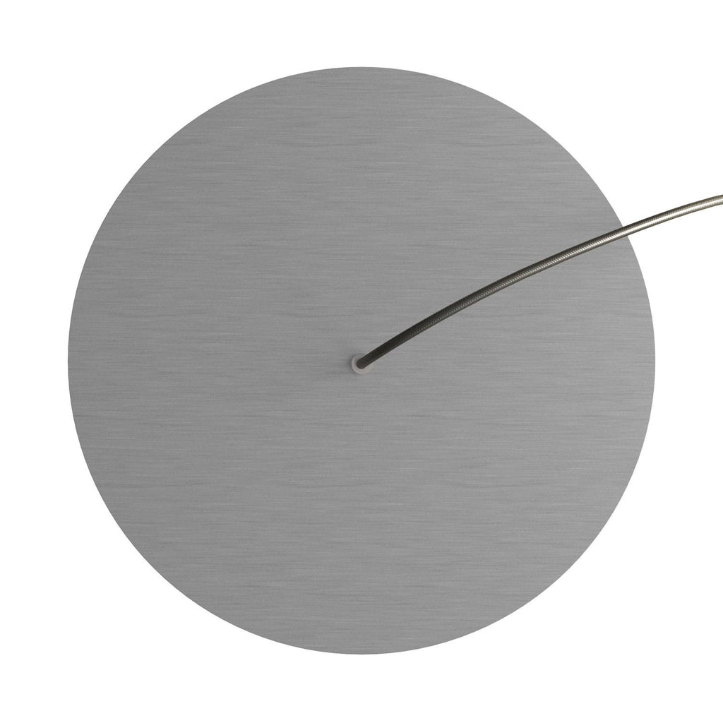 Lampenbaldachin XXL Rose-One rund, Durchmesser 400 mm mit 1 Loch und 4 seitlichen Löchern - Dibond satiniertem Stahl – Ansicht 2
