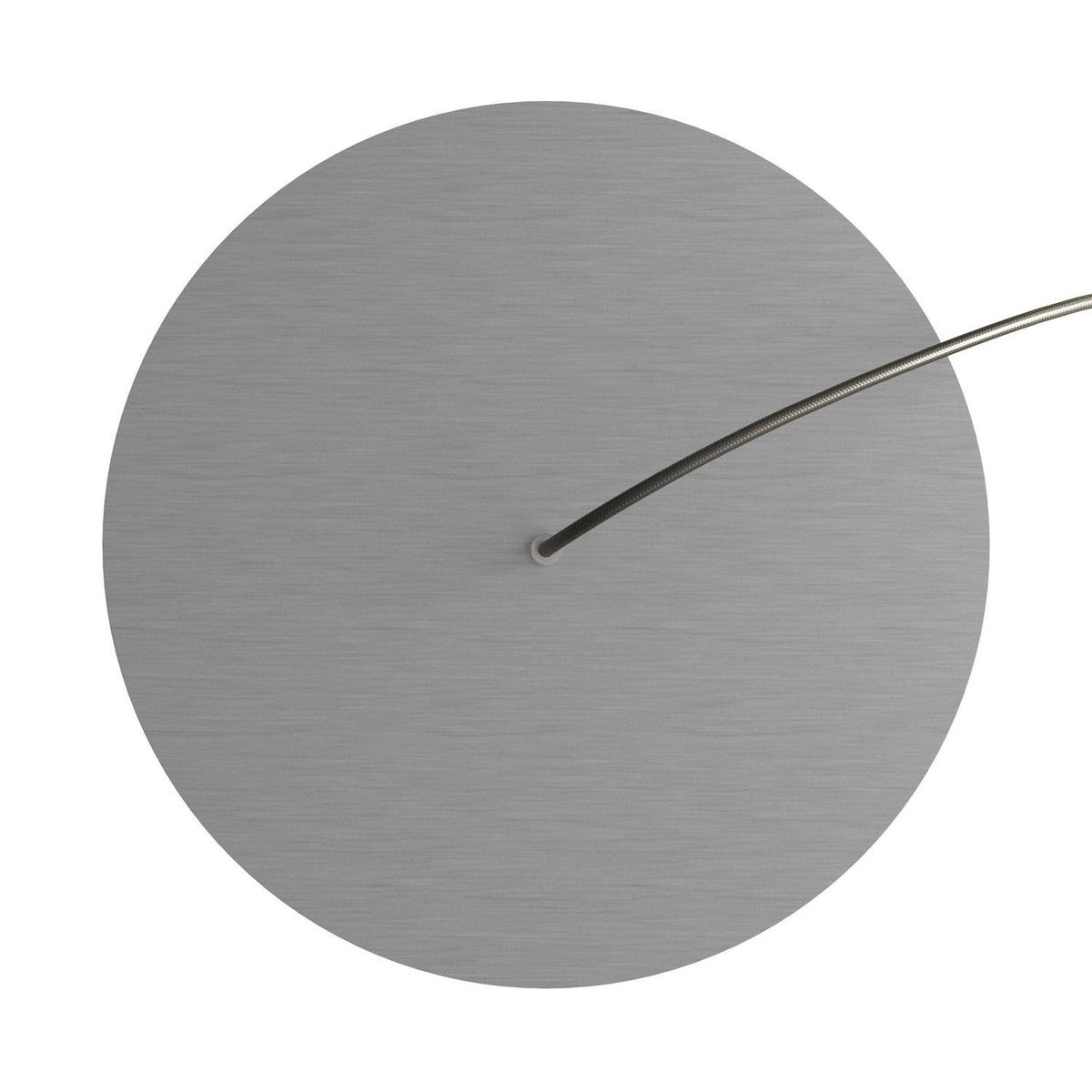 Lampenbaldachin XXL Rose-One rund, Durchmesser 400 mm mit 1 Loch und 4 seitlichen Löchern - Dibond satiniertem Stahl – Ansicht 2