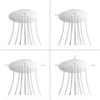 Lampenbaldachin XXL Rose-One rund, Durchmesser 400 mm mit 10 Löchern und 4 seitlichen Löchern – Senfgelb – Ansicht 4