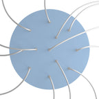 XXL Lampenbaldachin Rose-One rund, Durchmesser 400 mm mit 12 Löchern und 4 seitlichen Löchern – Zuckerpapier-Blau – Ansicht 2