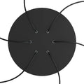 XXL Lampenbaldachin Rose-One rund, Durchmesser 400 mm mit 6 Löchern und 4 seitlichen Löchern – Schwarz matt – Ansicht 2