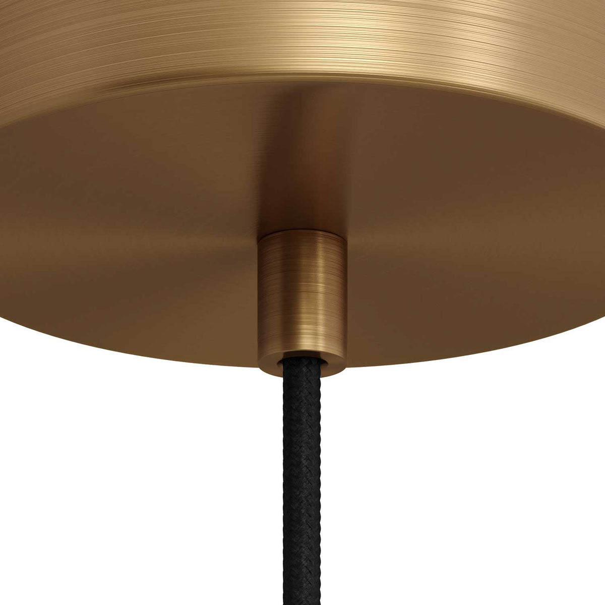 Zylindrische Zugentlastung aus satiniertem Bronze-Metall, komplett mit Stange, Mutter und Unterlegscheibe – Ansicht 3